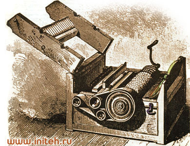 Эли Уитни. Первая модель хлопкоочистительной машины Уитни / www.initeh.ru